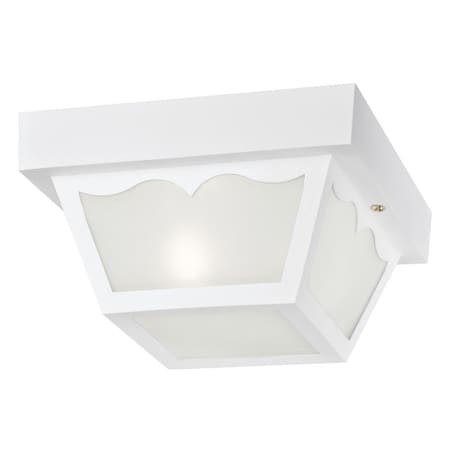 Westinghouse One-Light Flush-Mount Outdoor Fixture Wht Poly Clr Plastic Panels 6697500